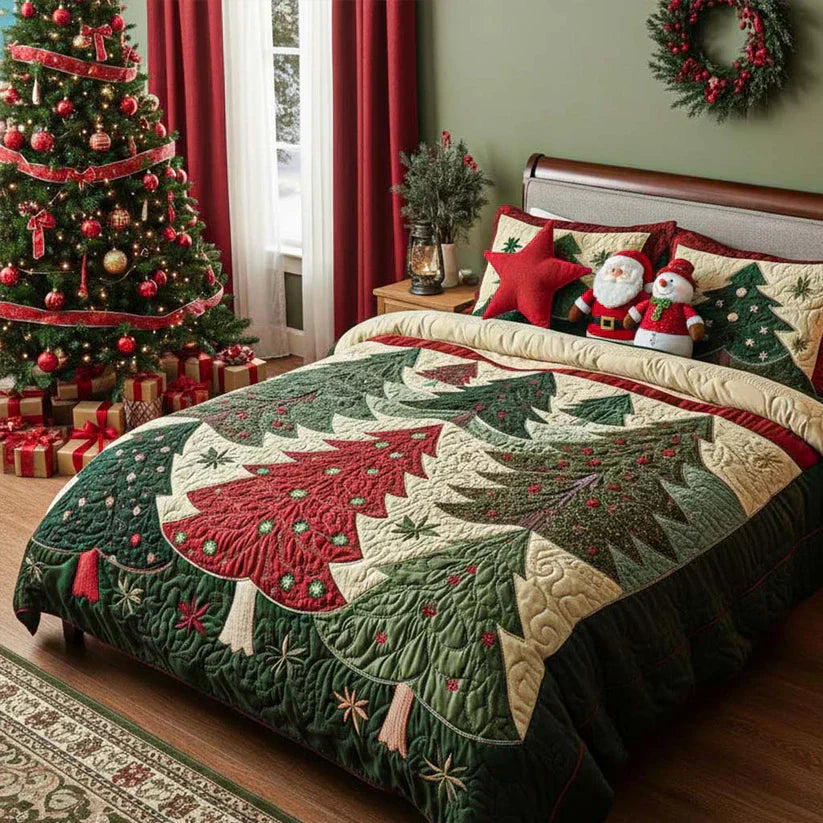 Juego de cama acolchado de 3 piezas - Bosque de la Alegría