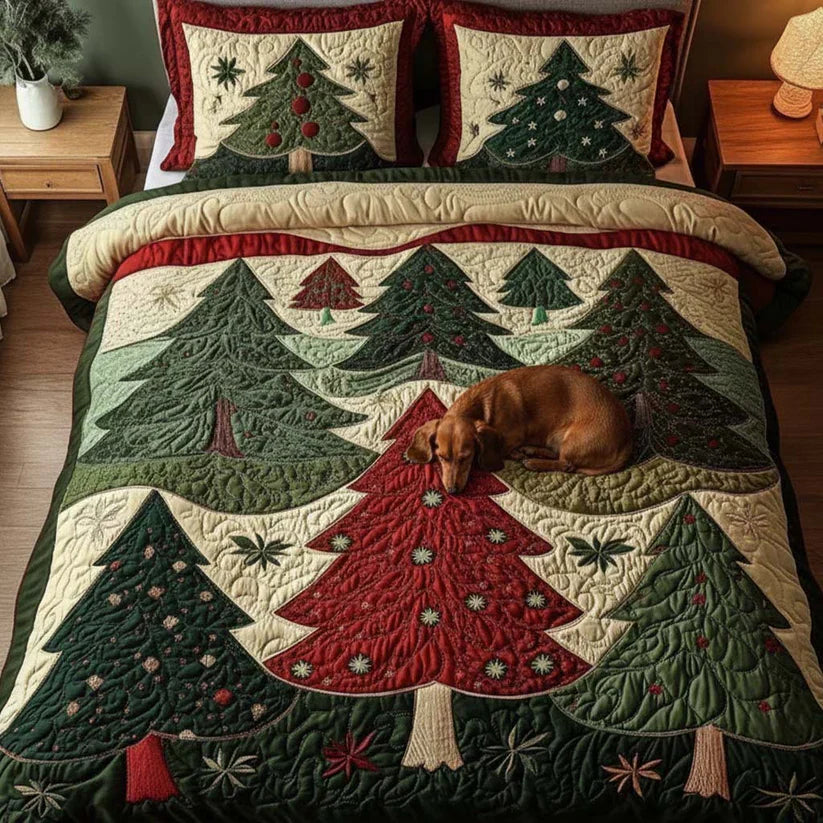 Juego de cama acolchado de 3 piezas - Bosque de la Alegría