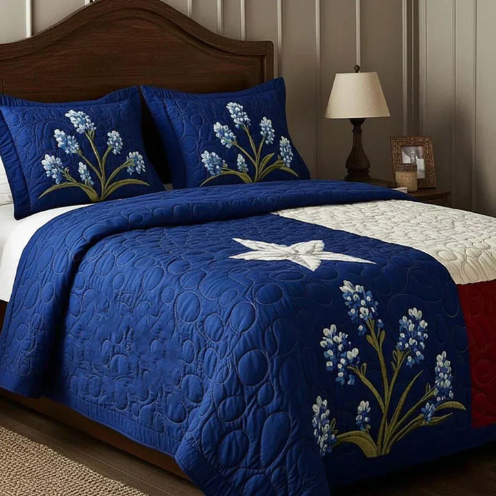 Juego de cama acolchado de 3 piezas - Orgullo de Texas